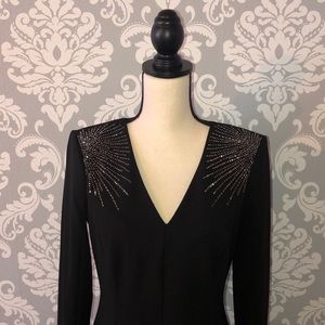 Calvin Klein Black Dress with Shoulder Beads